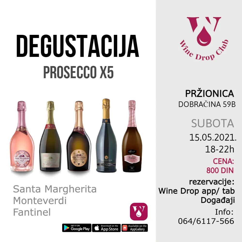 Degustacija Prosecco x 5 OTKAZANO